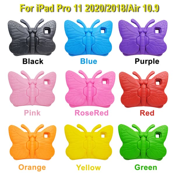 Futteral til iPad Pro 11 2024, sommerfugldesign, silikon (rosa)