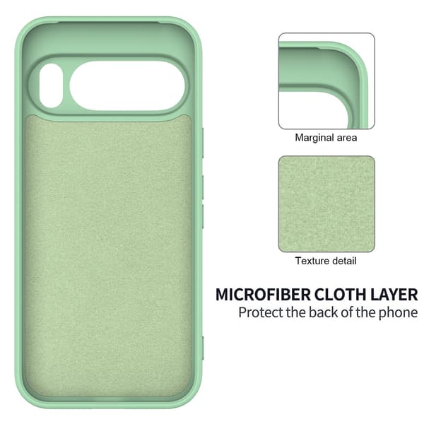 Fodral för Google Pixel 10/10 Pro Stötsäkert, Smalt Flytande Silikonmaterial Green