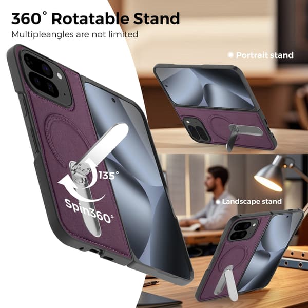 Telefonfodral för Google Pixel 10 Pro Fold Robust Stativ Magnetisk Purple