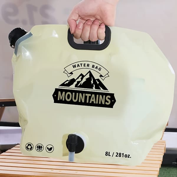 Bærbar Sammenfoldelig Vandpose til Camping / Vandring (8L/Khaki)