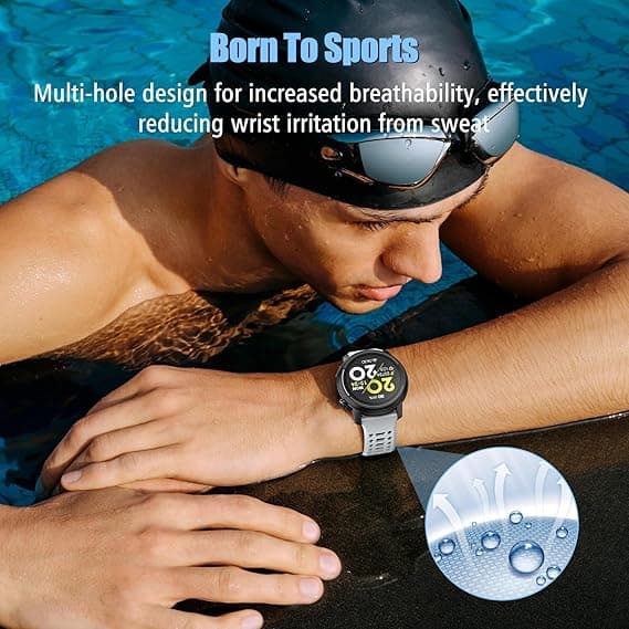 Urrem til Coros Pace 2, Forerunner 55/245/645 Music Silikone Quick Release Erstatningsrem 20mm White