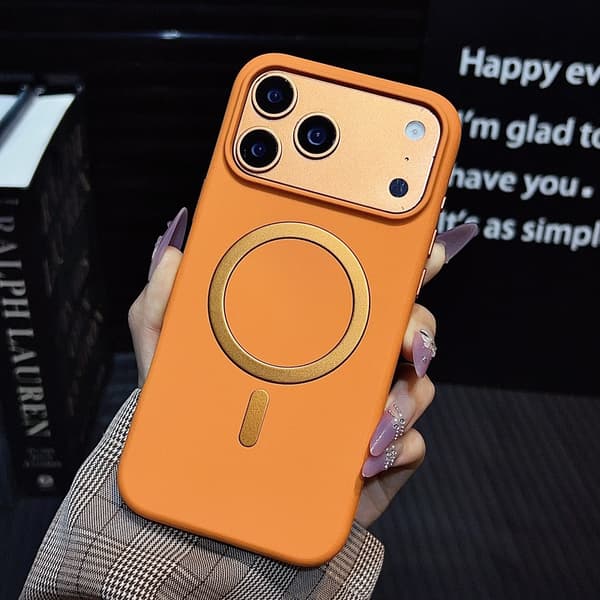 Telefonfodral för iPhone 17 Pro Max Robust Stötsäkert Magnetiskt Orange