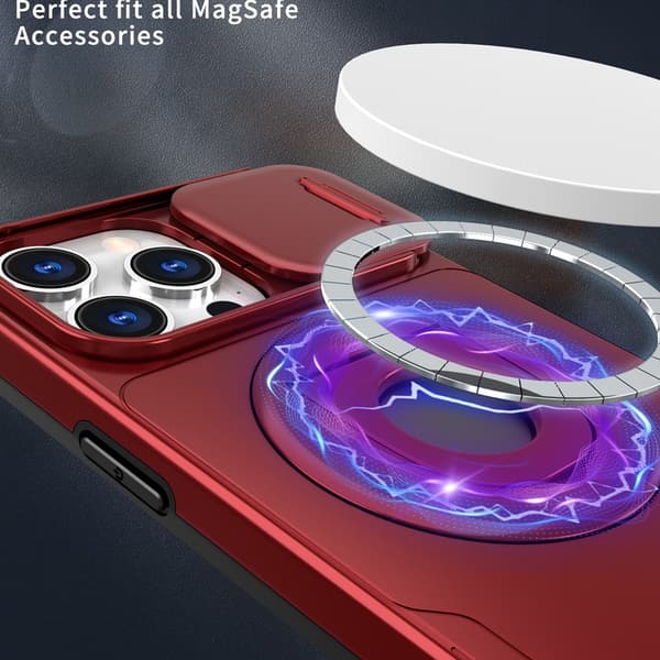 Telefondeksel til iPhone 16 Pro Max Støtteben Støtsikkert Magnetisk Robust Red