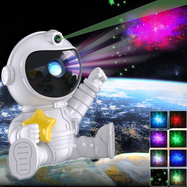 Astronautti-tähtiprojektorilamppu, 8 sumutilaa, USB-virtalähde Hugging The Stars