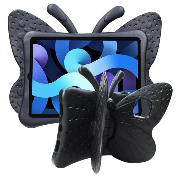 Fodral til iPad Pro 11 2024, sommerfugledesign, silikone (sort)
