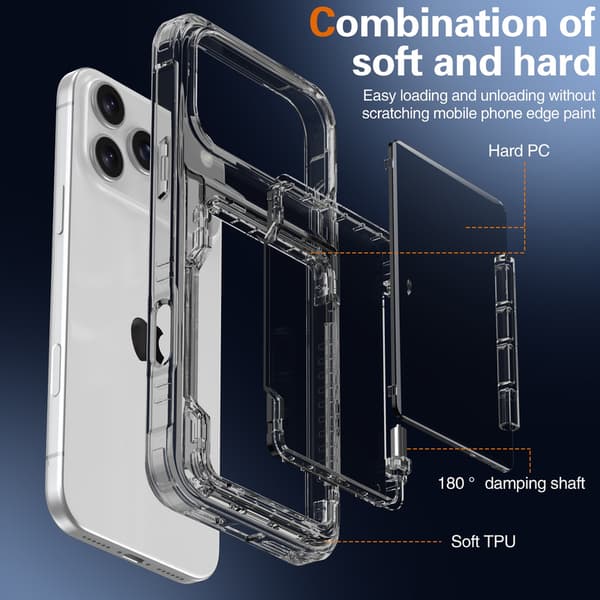 Mobilskal för iPhone 17 Pro Max Plånbok Genomskinligt Stöd Black