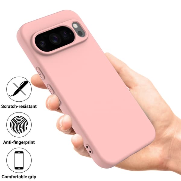 Fodral för Google Pixel 10/10 Pro Stötsäkert, Smalt Flytande Silikonmaterial Pink