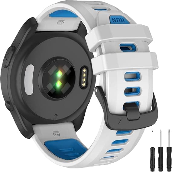 Urrem til Garmin Forerunner 970/965/955/945/935, 22mm Blød Silikone Erstatningsrem White