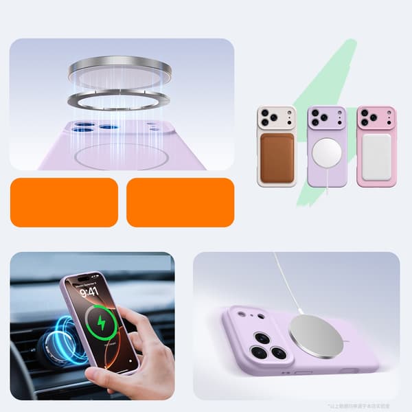 Telefoncover til iPhone 17 Pro Max Stødsikkert Robust Magnetisk Pink