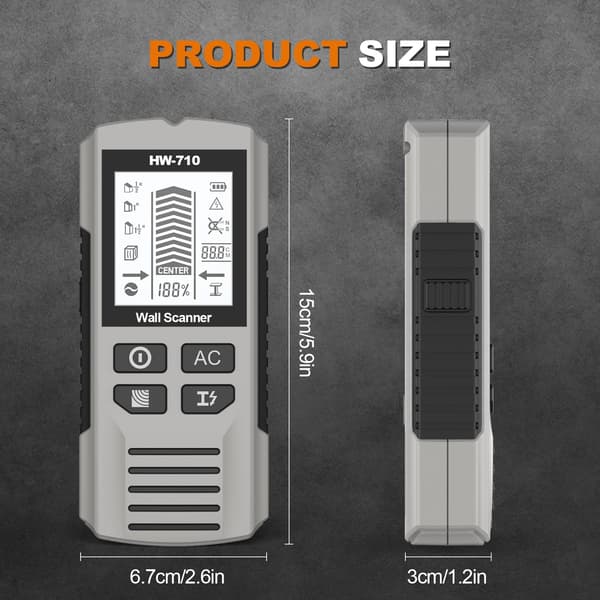 Stud Finder 5-i-1 Multifunktionel Vægmetalscanner Silver