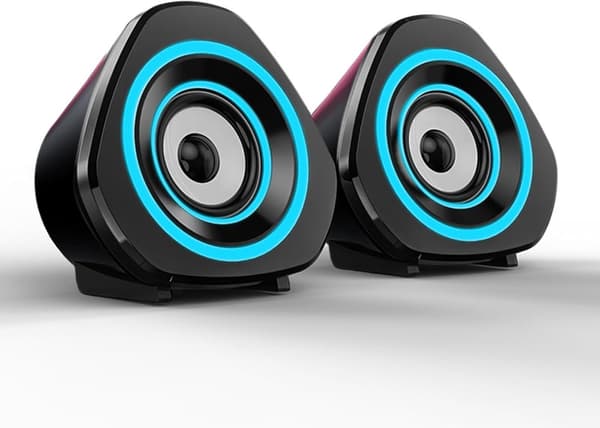 Mini kablet computerhøjttaler med RGB-omgivelseslys computerlyd subwoofer (sort)