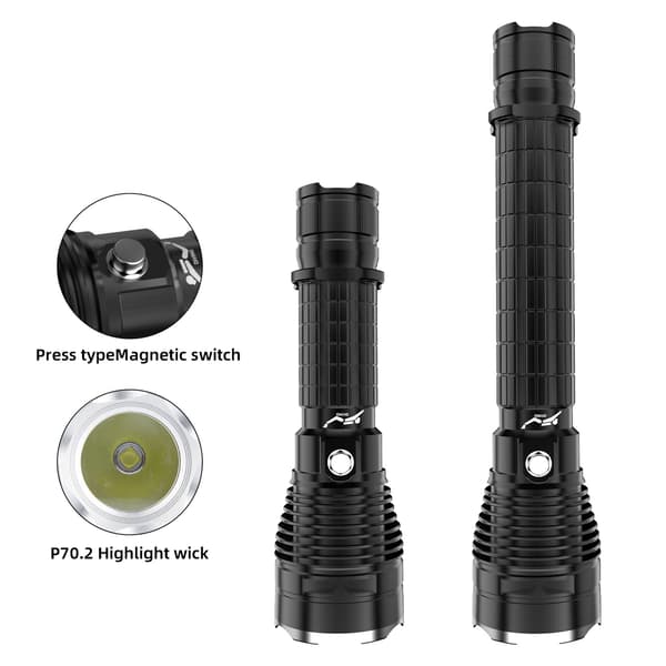 LED dykkerlykt, med snor, vanntett, undervanns-/landbruk, lang modell. Package E