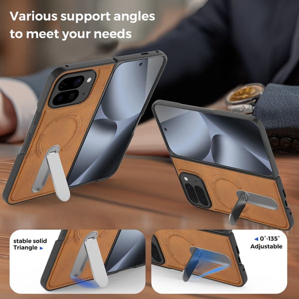 Telefonfodral för Google Pixel 10 Pro Fold Robust Stativ Magnetisk Brown