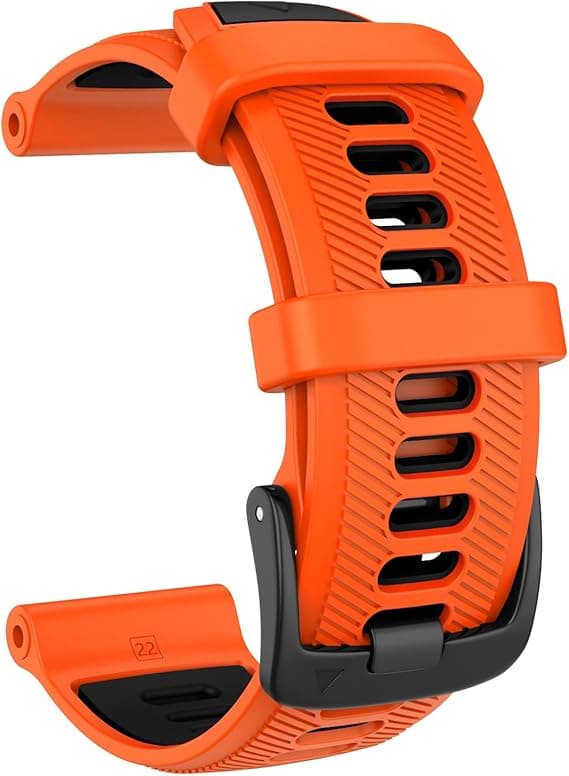 Urrem til Garmin Forerunner 965, Forerunner 955, Forerunner 945, Forerunner 935, Fenix 5 Silikone Erstatningsrem 22mm Orange