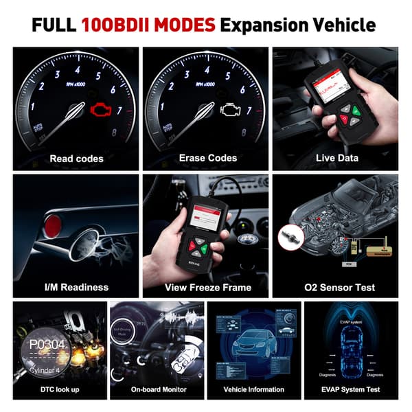 Bildiagnostikk YA201 OBD2 Bilfeilkodeleser