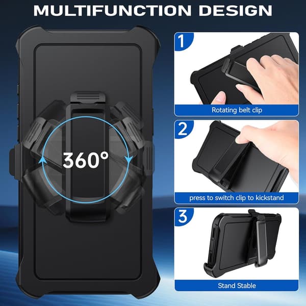 Etui til iPhone 17, stødsikkert robust etui med bælteclips Orange iPhone17