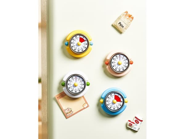 Visuel magnetisk timer, studie-/køkkenbagepåmindelse (hvid)