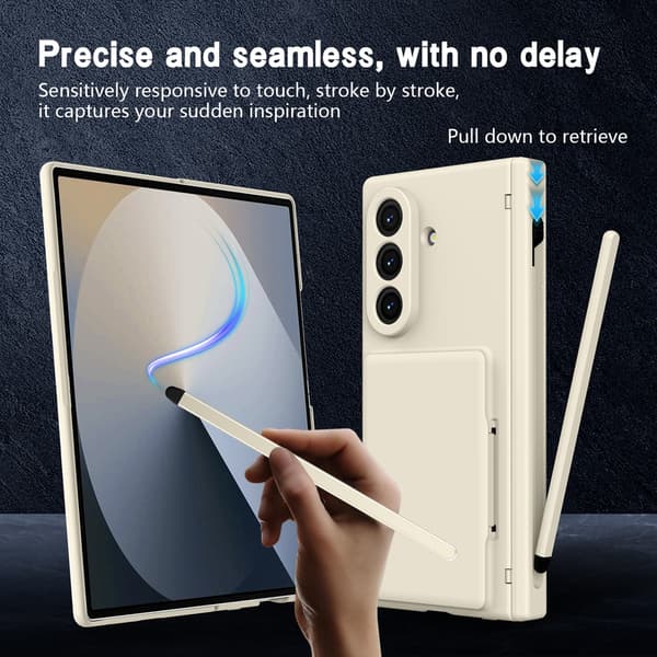 Telefonfodral för Samsung Galaxy Z Fold 7 Stöd Hinge Skydd Plånbok Stötsäker Robust White