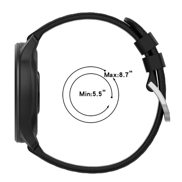 Udskiftningsrem til Garmin Approach S50 20 mm silikone mørkegrå Dark Gray