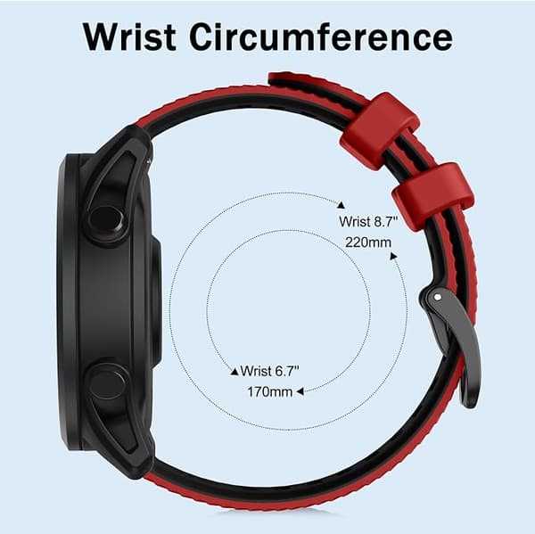 Rem til Vivoactive 4, Venu 2, Venu 3, Silikon Quick Release Erstatningsrem til Garmin Forerunner 255/265 22mm Red