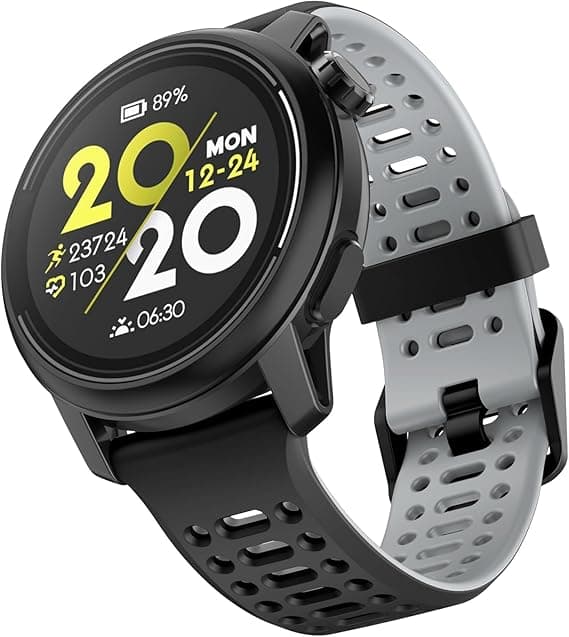 Urrem til Coros Pace 2, Forerunner 55/245/645 Music Silikone Quick Release Erstatningsrem 20mm Black Gray