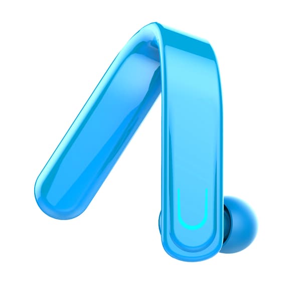 Bluetooth ørekrogshovedtelefoner, forretningsstil, kompatible med iOS og Android (lyseblå)