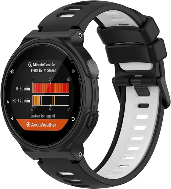 Udskiftningsrem til Garmin Approach S20/Approach S5/S6 Sort Hvid Black White