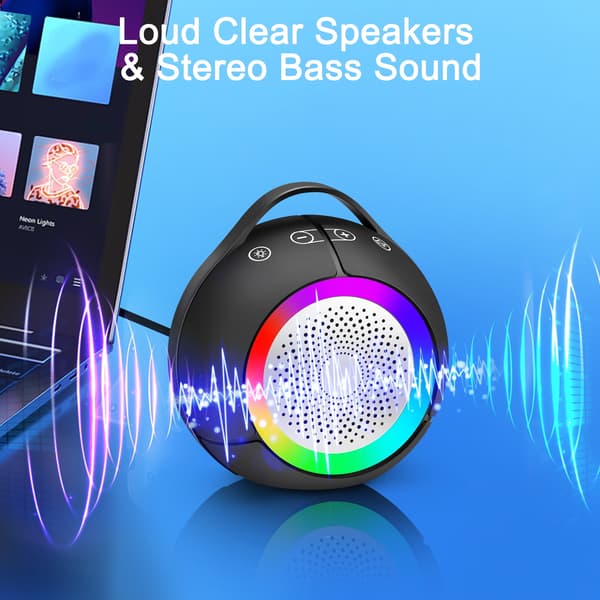 Mini Computerhøjttaler RGB Højttaler Subwoofer Computerhøjttaler