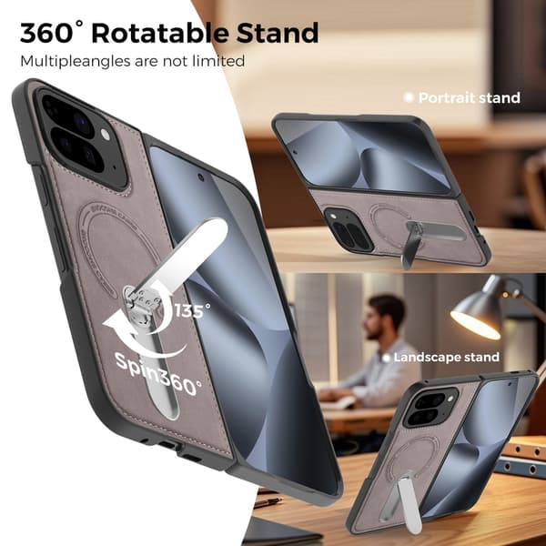 Telefondeksel til Google Pixel 10 Pro Fold Robust Stativ Magnetisk Gray