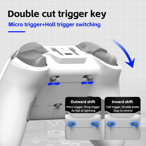 Trådløs spillkontroller egnet for Switch PC Android iOS med ladestasjon White