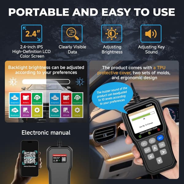 Bildiagnostikk YM319 OBDII Bilfeilleser