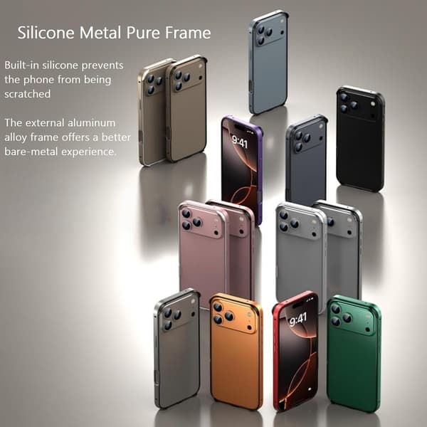 Skal för iPhone 17 Pro, skyddsram i metall, endast ram Pink iPhone 17 Pro