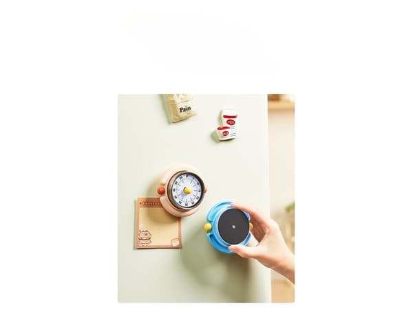 Visuel magnetisk timer, studie-/køkkenbagepåmindelse (gul)