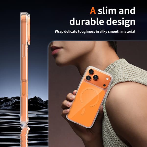 Telefoncover til iPhone 17 Pro Max Hybrid Stødsikkert Robust Magnetisk Orange