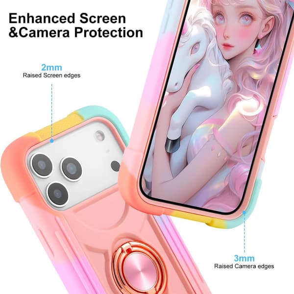 Etui for iPhone 16 Pro Max, silikondeksel med ringholder Green iPhone 16 Pro