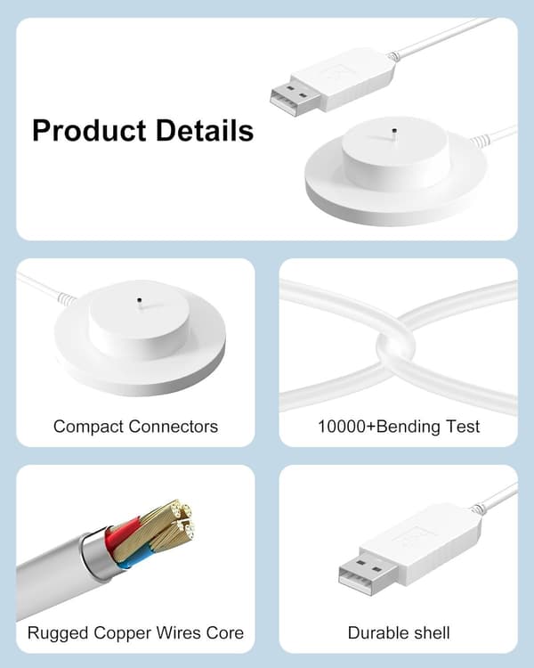 9V USB-lader for Toniebox lydspiller 1,8M kabel