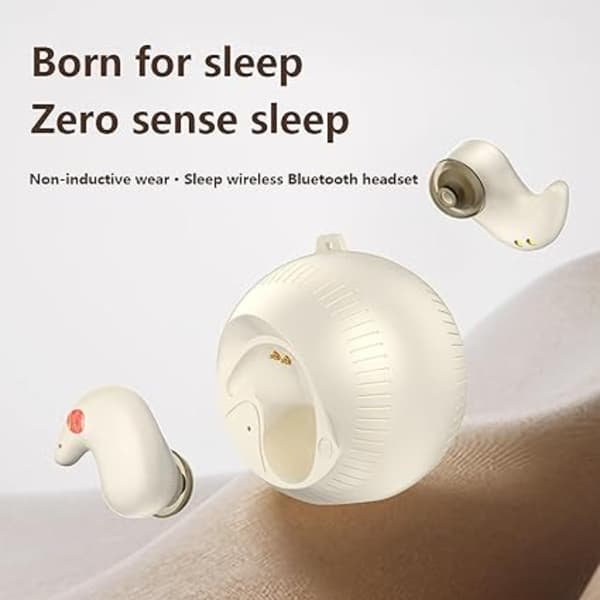 Bluetooth-hodetelefoner, søvnmodell, ergonomisk design for sidesoving, lydisolasjon (hvit)