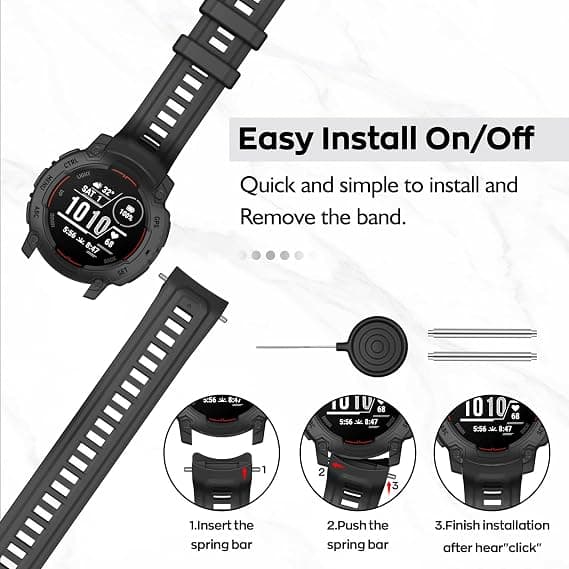 Rem til Garmin Instinct E 45mm, blød silikone erstatningsurrem 22mm Orange