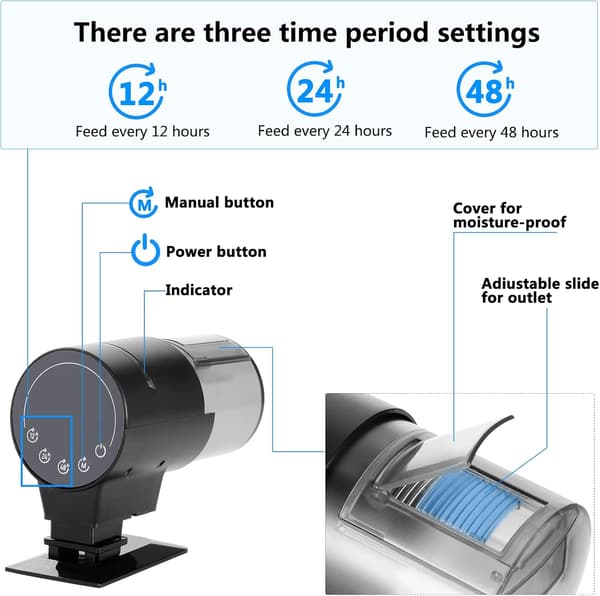 Fiskefoder Intelligent Timing Automatisk
