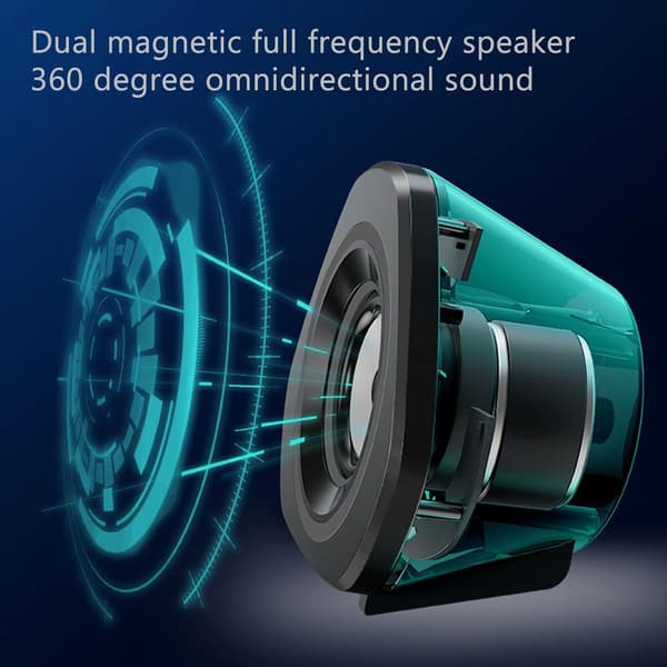 Mini kablet computerhøjttaler med RGB-omgivelseslys computerlyd subwoofer (sort)