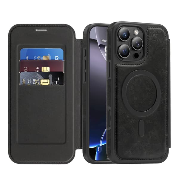 Fodral för iPhone 17 Pro Max med kortplats och RFID-blockeringsfunktion Black iPhone17 Pro Max