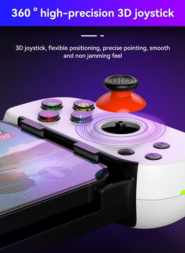 Trådløs kontroller for PS4/PS5/Xbox/PC/Android/iOS – Teleskopisk Gamepad med Hall-effekt, Bluetooth Black