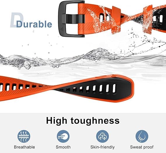 Urrem til Garmin Forerunner 965, Forerunner 955, Forerunner 945, Forerunner 935, Fenix 5 Silikone Erstatningsrem 22mm Orange