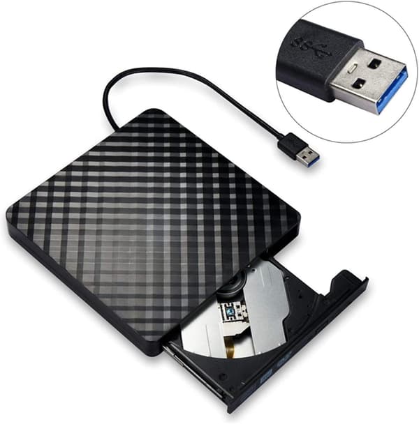DVD-afspiller, ekstern USB 3.0 bærbar CD/DVD±RW optisk drevbrænder, til bærbar computer stationær (sort)