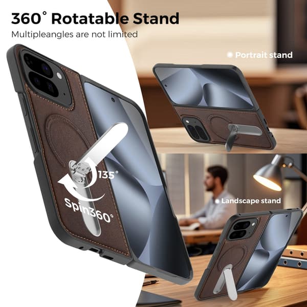 Telefonfodral för Google Pixel 10 Pro Fold Robust Stativ Magnetisk Coffee