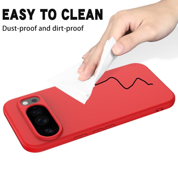 Fodral för Google Pixel 10/10 Pro Stötsäkert, Smalt Flytande Silikonmaterial Red