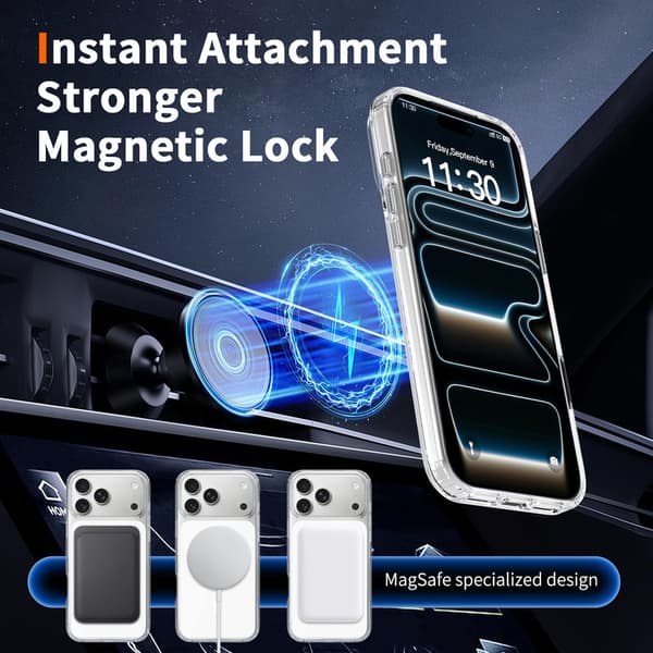 Telefoncover til iPhone 17 Pro Max Hybrid Stødsikkert Robust Magnetisk White