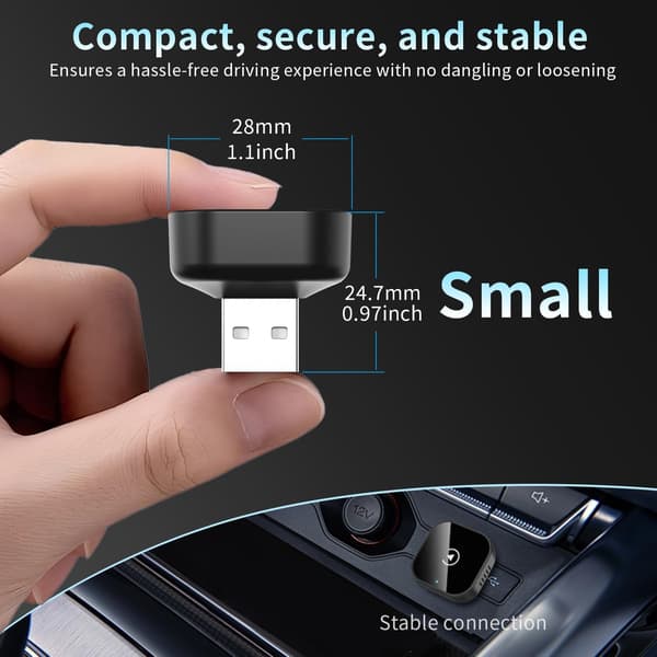 Langaton CarPlay-sovitin 2-in-1 Plug & Play, iPhonelle ja Androidille A