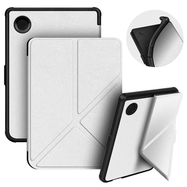 Etui til Kobo Clara Color 6 tommer E-læser, Multi-Fold Stand Læder Beskyttelsescover White