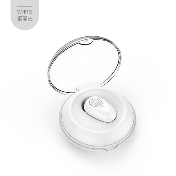 Bluetooth Mini Sportshörlurar med Laddningsfodral, Kompatibla med iOS och Android (Vit)